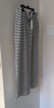 Z Supply Black and White Striped Maxi Skirt
